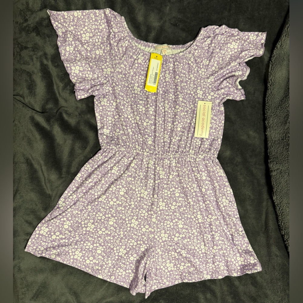 Social Academy Deeba Flutter Sleeve Romper,  Size 12